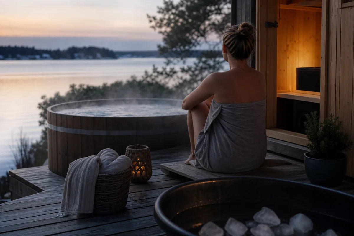 Redaktionell bild till artikeln Bastu, kallbad & massage under graviditet